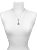 Silver Plated Pebble Border Initial - T - Custom Engraved Infinity Toggle Necklace