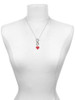 Silver Plated Heartbeat on Red Heart - Custom Engraved Infinity Toggle Necklace
