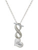 Silver Plated Small ''Coach'' Heart - Custom Engraved Infinity Toggle Necklace: Personalized Jewelry Gift - Names, Initials, Dates, Bible Verses