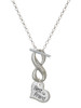Silver Plated Small ''Best Friend'' Heart - Custom Engraved Infinity Toggle Necklace: Personalized Jewelry Gift - Names, Initials, Dates, Bible Verses