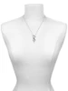 Silver Plated Mini April - Clear Crystal Heart - Custom Engraved Infinity Toggle Necklace