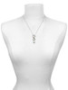 Silver Plated Large May - Green Crystal Heart - Custom Engraved Infinity Toggle Necklace