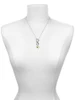 Gold-tone Large Green Crystal Heart - Custom Engraved Infinity Toggle Necklace