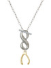 Gold-tone Wishbone - Custom Engraved Infinity Toggle Necklace: Personalized Jewelry Gift - Names, Initials, Dates, Bible Verses