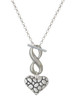 Silver Plated Pebble Heart - Custom Engraved Infinity Toggle Necklace: Personalized Jewelry Gift - Names, Initials, Dates, Bible Verses