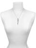 Silver Plated Large Hot Pink Crystal Lightning Bolt - Custom Engraved Infinity Toggle Necklace