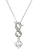 Silver Plated Card Suits - Custom Engraved Infinity Toggle Necklace: Personalized Jewelry Gift - Names, Initials, Dates, Bible Verses