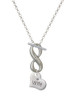 Silver Plated Small Wife Heart - Custom Engraved Infinity Toggle Necklace: Personalized Jewelry Gift - Names, Initials, Dates, Bible Verses