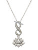 Medium Lotus Flower - Custom Engraved Infinity Toggle Necklace: Personalized Jewelry Gift - Names, Initials, Dates, Bible Verses
