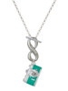 Silver Plated Teal Camera - Custom Engraved Infinity Toggle Necklace: Personalized Jewelry Gift - Names, Initials, Dates, Bible Verses