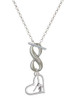 Silver Plated Gymnast in Heart - Custom Engraved Infinity Toggle Necklace: Personalized Jewelry Gift - Names, Initials, Dates, Bible Verses