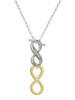 Gold-tone Large Infinity Sign - Custom Engraved Infinity Toggle Necklace: Personalized Jewelry Gift - Names, Initials, Dates, Bible Verses