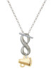 Gold-tone Mini Megaphone - Custom Engraved Infinity Toggle Necklace: Personalized Jewelry Gift - Names, Initials, Dates, Bible Verses