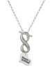 Silver Plated Small Happy Birthday Heart - Custom Engraved Infinity Toggle Necklace: Personalized Jewelry Gift - Names, Initials, Dates, Bible Verses