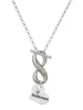 Silver Plated Small Bridesmaid Heart - Custom Engraved Infinity Toggle Necklace: Personalized Jewelry Gift - Names, Initials, Dates, Bible Verses