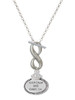Silver Plated Keep Calm and Chive On - Custom Engraved Infinity Toggle Necklace: Personalized Jewelry Gift - Names, Initials, Dates, Bible Verses