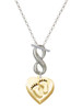Gold-tone Baby Feet Heart Locket - Custom Engraved Infinity Toggle Necklace: Personalized Jewelry Gift - Names, Initials, Dates, Bible Verses