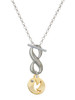 Gold-tone Dove Disc - Custom Engraved Infinity Toggle Necklace: Personalized Jewelry Gift - Names, Initials, Dates, Bible Verses