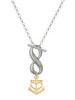 Gold-tone Anchor with Heart - Custom Engraved Infinity Toggle Necklace: Personalized Jewelry Gift - Names, Initials, Dates, Bible Verses
