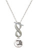 Silver Plated Small I Love You to the Moon - Custom Engraved Infinity Toggle Necklace: Personalized Jewelry Gift - Names, Initials, Dates, Bible Verses