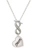 Silver Plated Script Mom Heart - Custom Engraved Infinity Toggle Necklace: Personalized Jewelry Gift - Names, Initials, Dates, Bible Verses