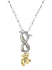 Gold-tone Mini 3-D Elephant - Custom Engraved Infinity Toggle Necklace: Personalized Jewelry Gift - Names, Initials, Dates, Bible Verses