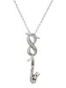 Silver Plated Saxophone - Custom Engraved Infinity Toggle Necklace: Personalized Jewelry Gift - Names, Initials, Dates, Bible Verses