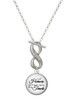 Domed Real Heroes Teach - Custom Engraved Infinity Toggle Necklace: Personalized Jewelry Gift - Names, Initials, Dates, Bible Verses