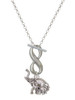 Silver Plated Elephant with Baby - Custom Engraved Infinity Toggle Necklace: Personalized Jewelry Gift - Names, Initials, Dates, Bible Verses