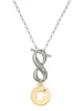 Gold-tone Dog Head Silhouette - Custom Engraved Infinity Toggle Necklace: Personalized Jewelry Gift - Names, Initials, Dates, Bible Verses