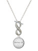 Silver Plated Domed Matthew 5:8 - Custom Engraved Infinity Toggle Necklace: Personalized Jewelry Gift - Names, Initials, Dates, Bible Verses