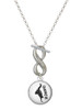 Silver Plated Domed Hip Hop Handstand Dance - Custom Engraved Infinity Toggle Necklace: Personalized Jewelry Gift - Names, Initials, Dates, Bible Verses
