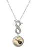 Silver Plated Domed Music - Guitar - Custom Engraved Infinity Toggle Necklace: Personalized Jewelry Gift - Names, Initials, Dates, Bible Verses