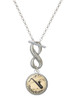 Silver Plated Domed Music - Saxophone - Custom Engraved Infinity Toggle Necklace: Personalized Jewelry Gift - Names, Initials, Dates, Bible Verses