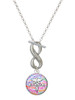 Silver Plated Domed Multi Color B Pharm - Custom Engraved Infinity Toggle Necklace: Personalized Jewelry Gift - Names, Initials, Dates, Bible Verses