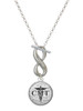 Silver Plated Domed Black CMT - Custom Engraved Infinity Toggle Necklace: Personalized Jewelry Gift - Names, Initials, Dates, Bible Verses