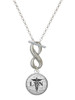 Silver Plated Domed Black LPN - Custom Engraved Infinity Toggle Necklace: Personalized Jewelry Gift - Names, Initials, Dates, Bible Verses
