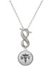 Silver Plated Domed Black RVT - Custom Engraved Infinity Toggle Necklace: Personalized Jewelry Gift - Names, Initials, Dates, Bible Verses