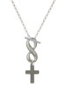 Stainless Steel 5/8" Cross - Custom Engraved Infinity Toggle Necklace: Personalized Jewelry Gift - Names, Initials, Dates, Bible Verses