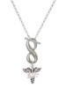 Silver Plated EMT Caduceus - Custom Engraved Infinity Toggle Necklace: Personalized Jewelry Gift - Names, Initials, Dates, Bible Verses