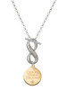 Gold-tone Engraved Explore Dream Discover Disc - Custom Engraved Infinity Toggle Necklace: Personalized Jewelry Gift - Names, Initials, Dates, Bible Verses