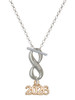 Gold-tone Horizontal Year 2026 - Custom Engraved Infinity Toggle Necklace: Personalized Jewelry Gift - Names, Initials, Dates, Bible Verses