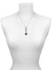 Silver Plated Antiqued Round Seal - Initial - S - Custom Engraved Infinity Toggle Necklace