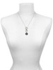 Silver Plated Antiqued Round Seal - Initial - Z - Custom Engraved Infinity Toggle Necklace