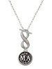 Silver Plated Medical Assistant Caduceus Seal - MA - Custom Engraved Infinity Toggle Necklace: Personalized Jewelry Gift - Names, Initials, Dates, Bible Verses