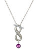 Crystal Purple Channel Drop - Custom Engraved Infinity Toggle Necklace: Personalized Jewelry Gift - Names, Initials, Dates, Bible Verses
