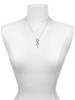 Pink Crystal Bicone - Custom Engraved Infinity Toggle Necklace
