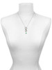 May - Green Crystal Bicone - Custom Engraved Infinity Toggle Necklace