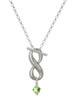 August - Lime Green Crystal Bicone - Custom Engraved Infinity Toggle Necklace: Personalized Jewelry Gift - Names, Initials, Dates, Bible Verses
