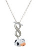 Resin Black and White Cow - Custom Engraved Infinity Toggle Necklace: Personalized Jewelry Gift - Names, Initials, Dates, Bible Verses